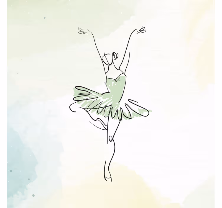 Estor enrollable infantil bailarina en pose dibujo lineal - TenVinilo