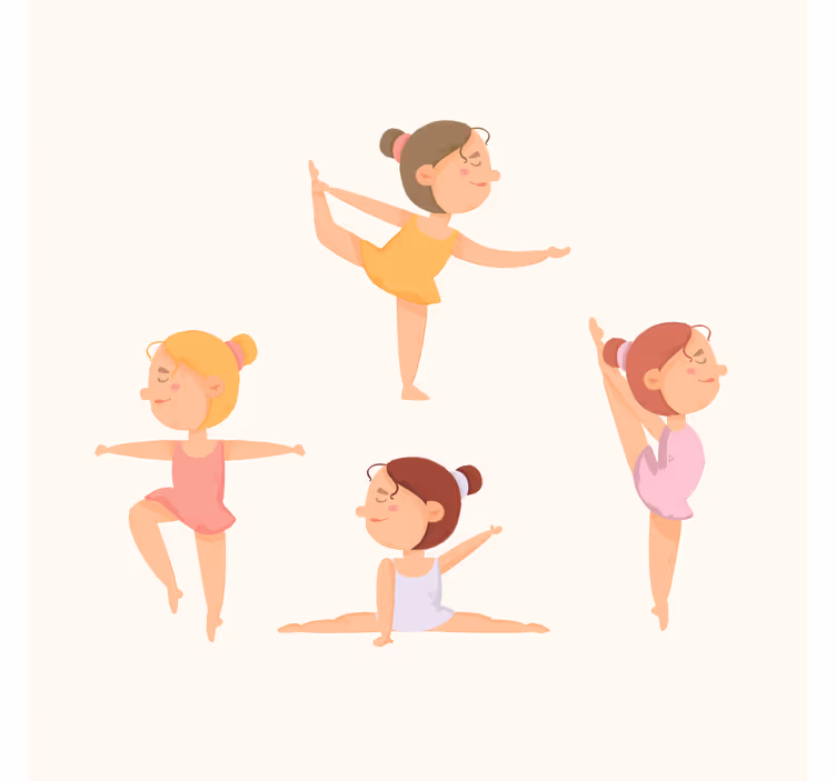 Estor enrollable infantil bailarinas estirándose - TenVinilo