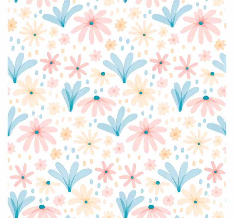 Estor enrollable infantil patrón floral en tonos pastel - TenVinilo