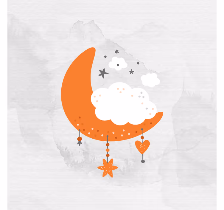 Estor enrollable infantil luna y nubes minimalistas - TenVinilo