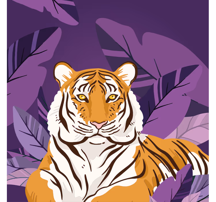 Estor enrollable infantil tigre curioso y animales de selva - TenVinilo
