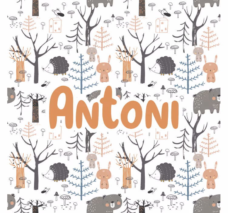 Estor enrollable infantil bosque escandinavo con animales - TenVinilo