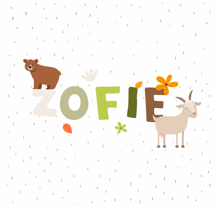 Estor enrollable infantil animales bosque con nombre - TenVinilo