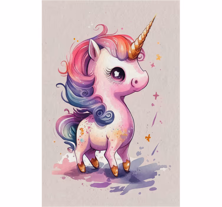 Estor enrollable infantil unicornio acuarelado - TenVinilo