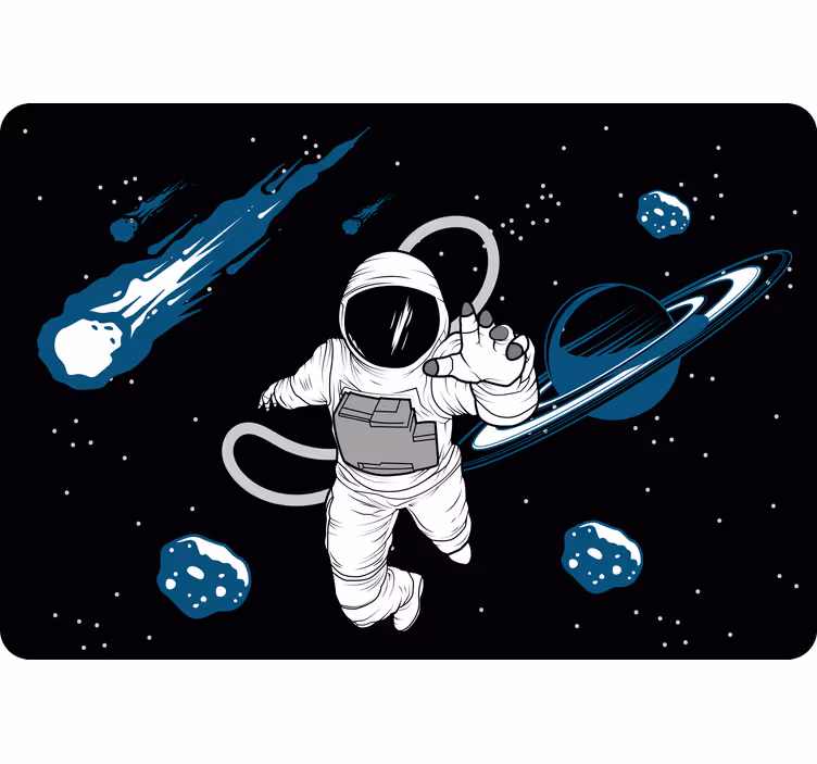 Estor enrollable infantil personaje astronauta dibujado a mano - TenVinilo