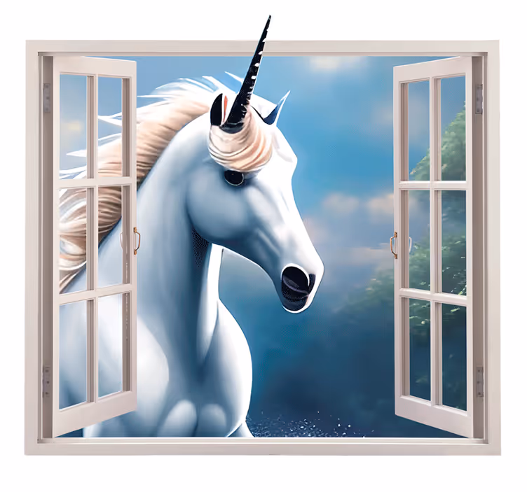 Estor enrollable infantil ventana de unicornio - TenVinilo
