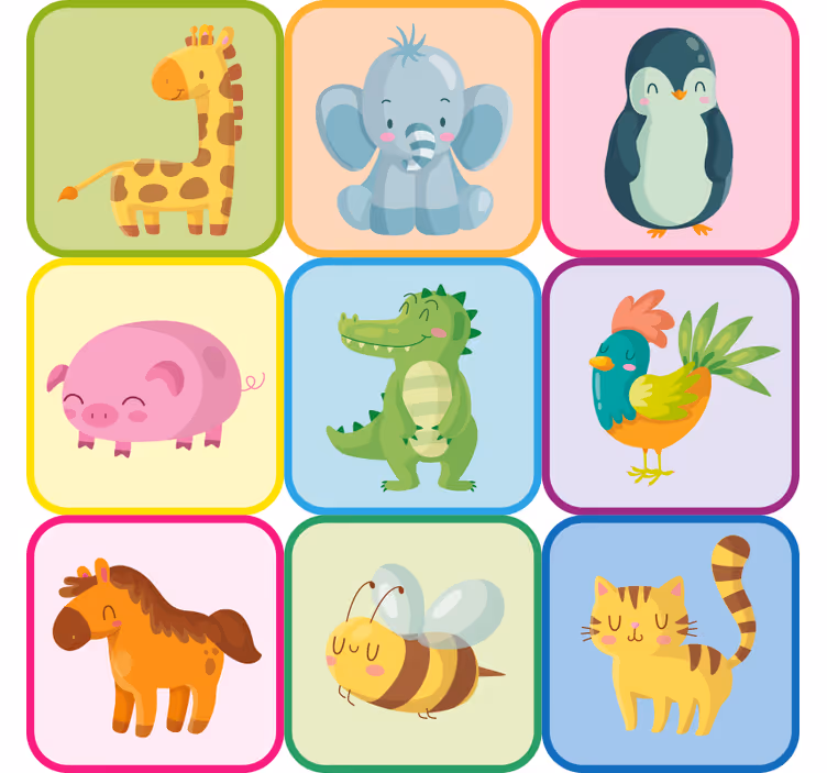 Estor enrollable infantil adhesivo de animales - TenVinilo