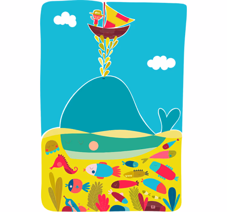 Estor enrollable infantil dibujo de ballena - TenVinilo
