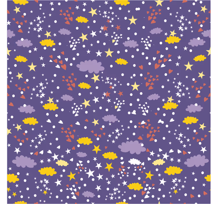 Estor enrollable infantil patrón estrellas y nubes - TenVinilo