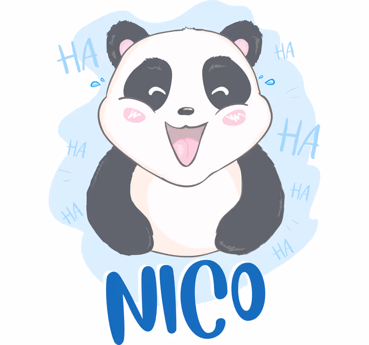 Estor enrollable infantil panda bebé sorprendido con nombre - TenVinilo