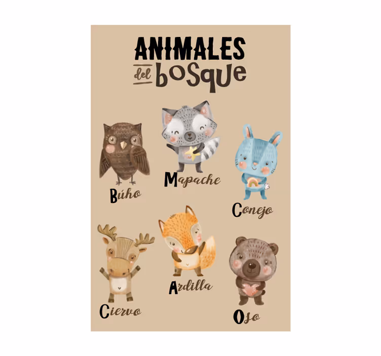 Estor enrollable infantil animales del bosque - TenVinilo