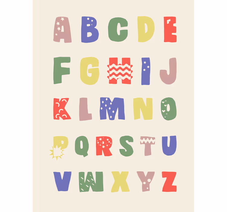 Estor enrollable infantil a geometría alfabética - TenVinilo