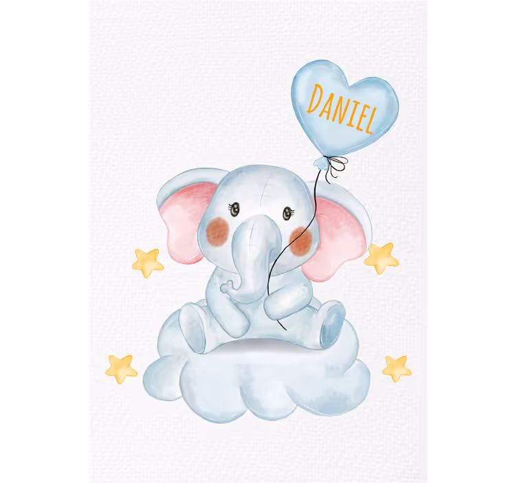 Estor enrollable infantil elefante lindo con globo - TenVinilo