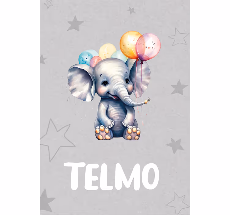 Estor enrollable infantil elefante bebé con globos - TenVinilo
