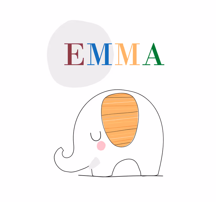 Estor enrollable infantil elefante bebé personalizado - TenVinilo