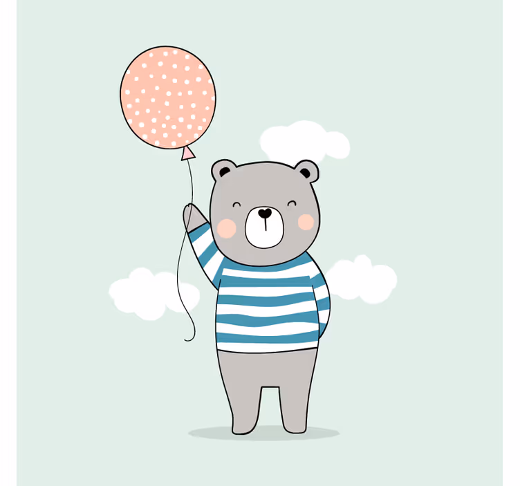 Estor enrollable infantil oso bebé con globo - TenVinilo