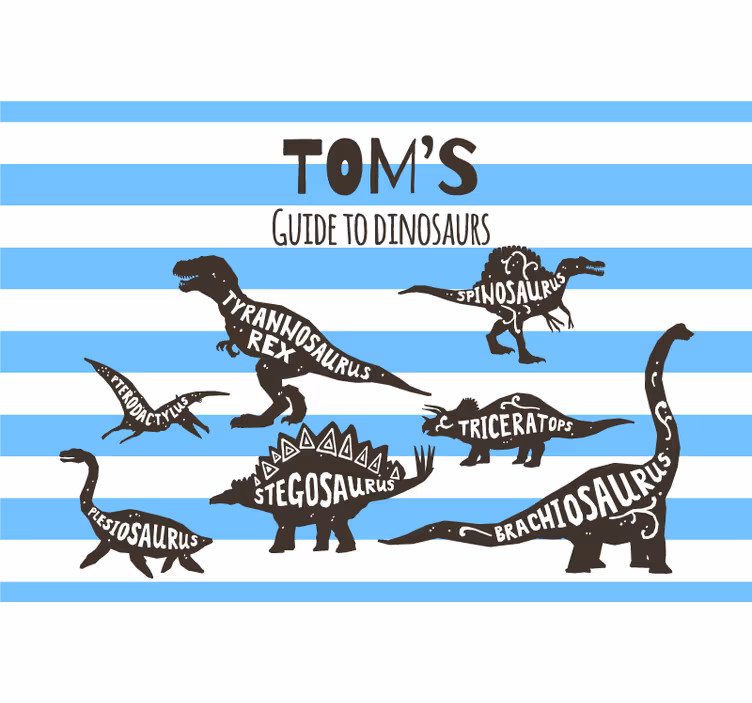 Estor enrollable infantil nombres de dinosaurios personalizados - TenVinilo