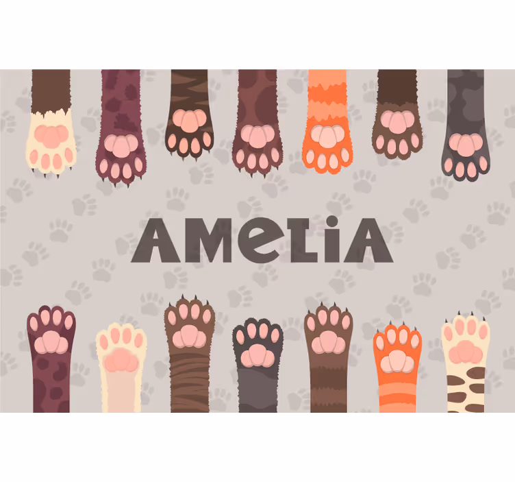 Estor enrollable infantil patas de gatos multicolores - TenVinilo