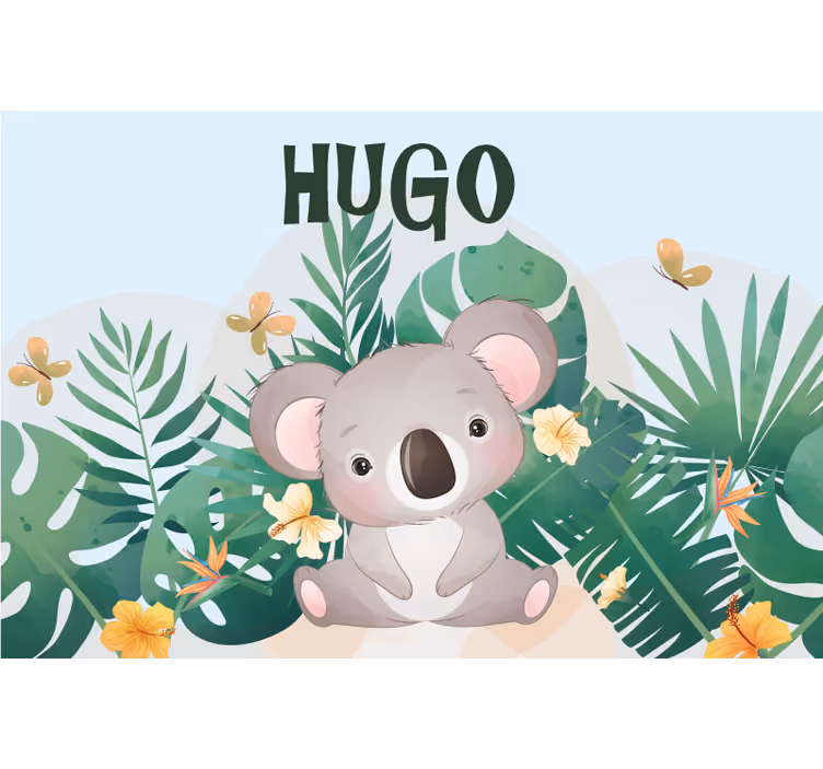 Estor enrollable infantil koala lindo para niño con nombre - TenVinilo