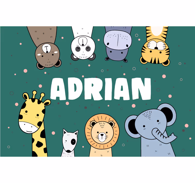 Estor enrollable infantil banner de doodles de animales - TenVinilo