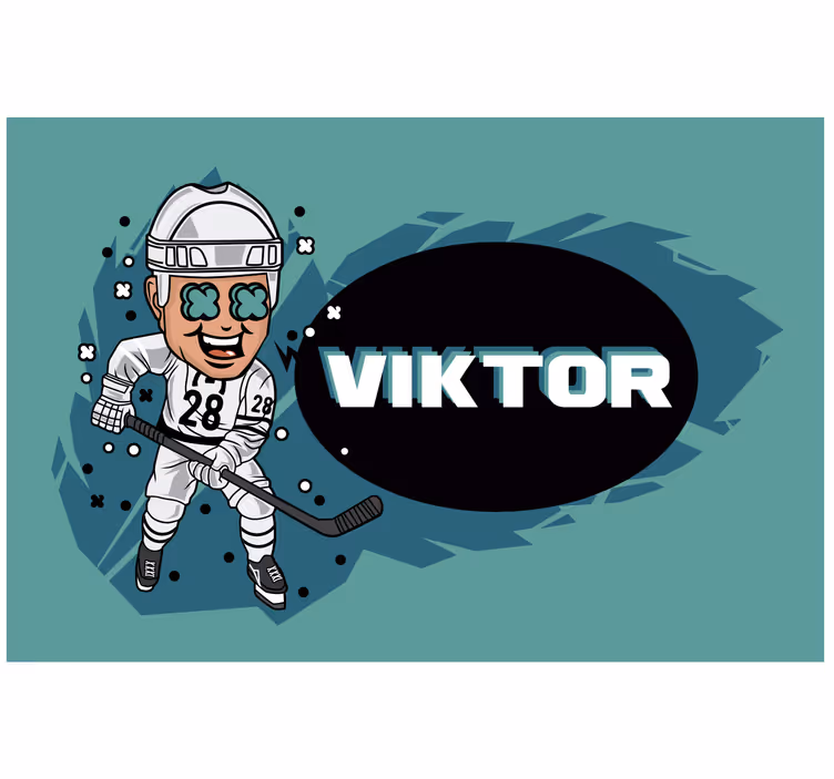 Estor enrollable infantil jugador de hockey divertido - TenVinilo
