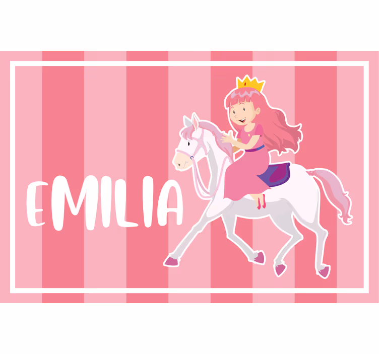 Estor enrollable infantil princesa rosa y caballo blanco - TenVinilo