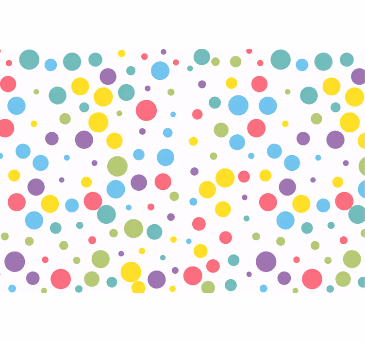 Estor enrollable infantil con estampado de lunares coloridos - TenVinilo