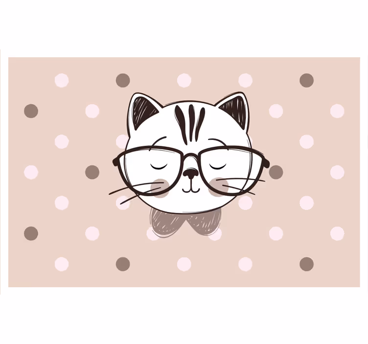 Estor enrollable infantil gato inteligente con gafas - TenVinilo