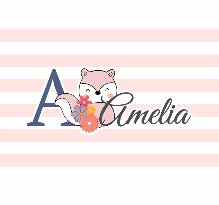 Estor enrollable infantil ardilla con nombre - TenVinilo