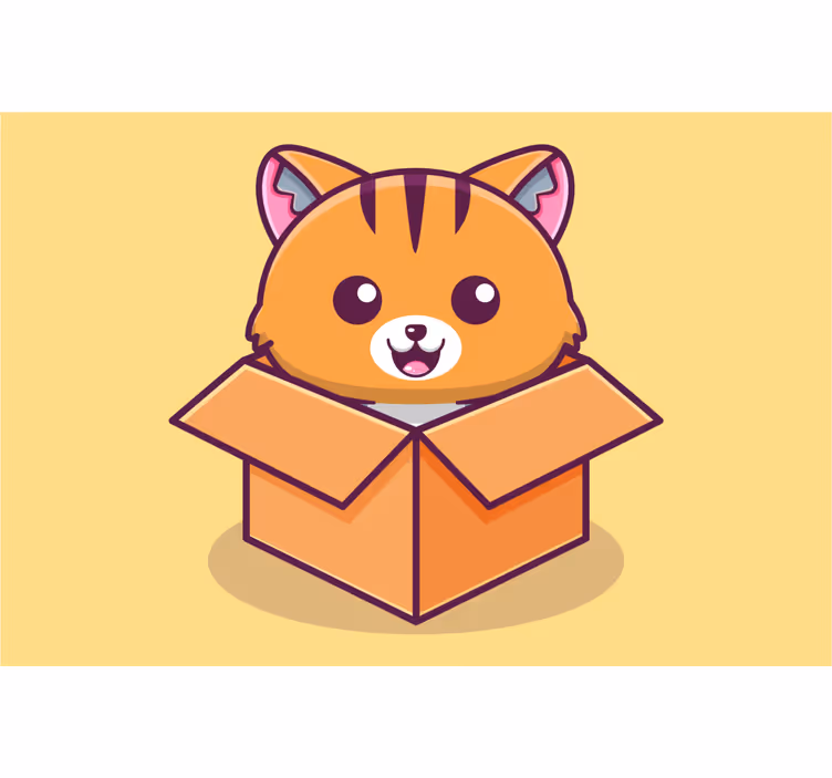 Estor enrollable infantil gato en caja - TenVinilo