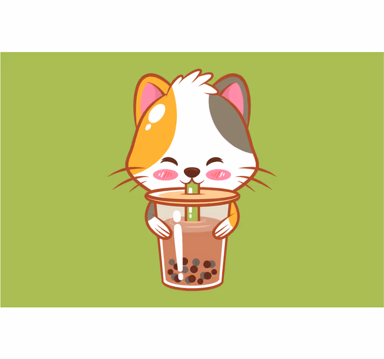 Estor enrollable infantil gato bebiendo chocolate - TenVinilo