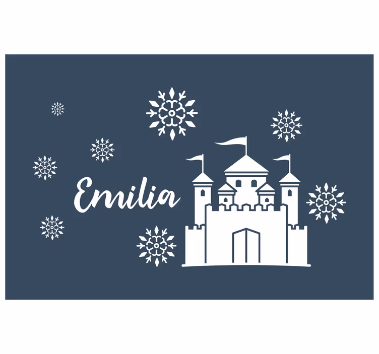 Estor enrollable infantil castillo monocolor con copos de nieve - TenVinilo