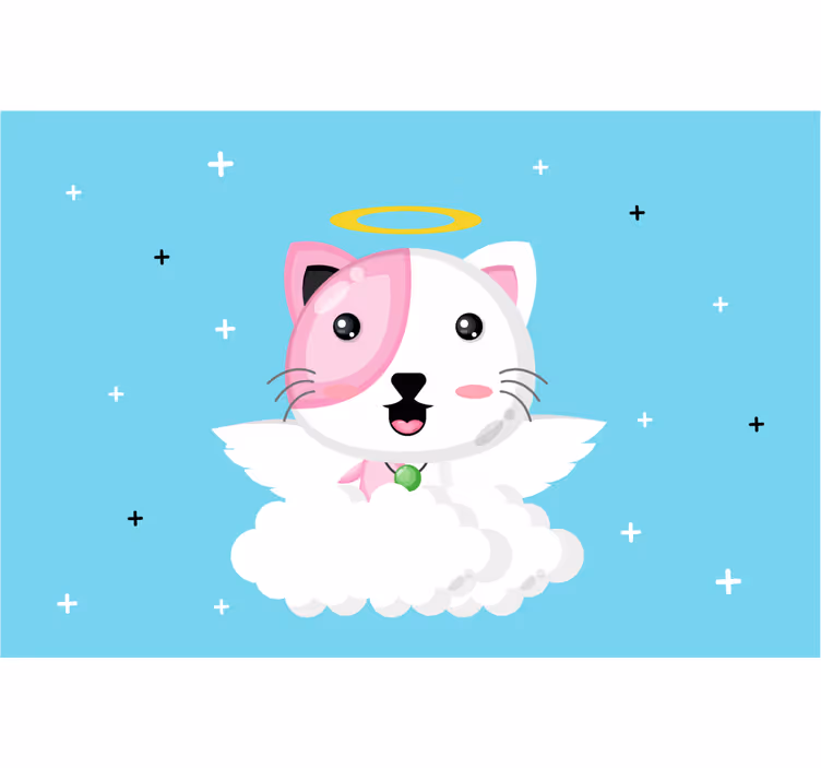 Estor enrollable infantil gato ángel - TenVinilo