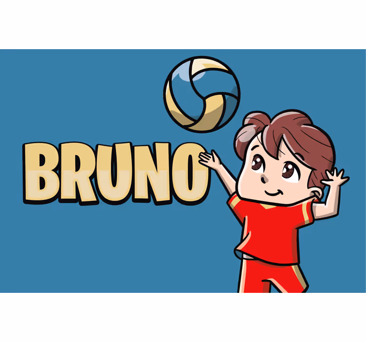 Estor enrollable infantil jugador de voleibol con nombre - TenVinilo