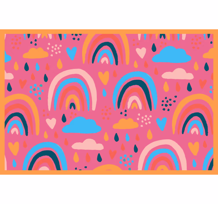 Estor enrollable infantil arcoíris minimalista rosa - TenVinilo