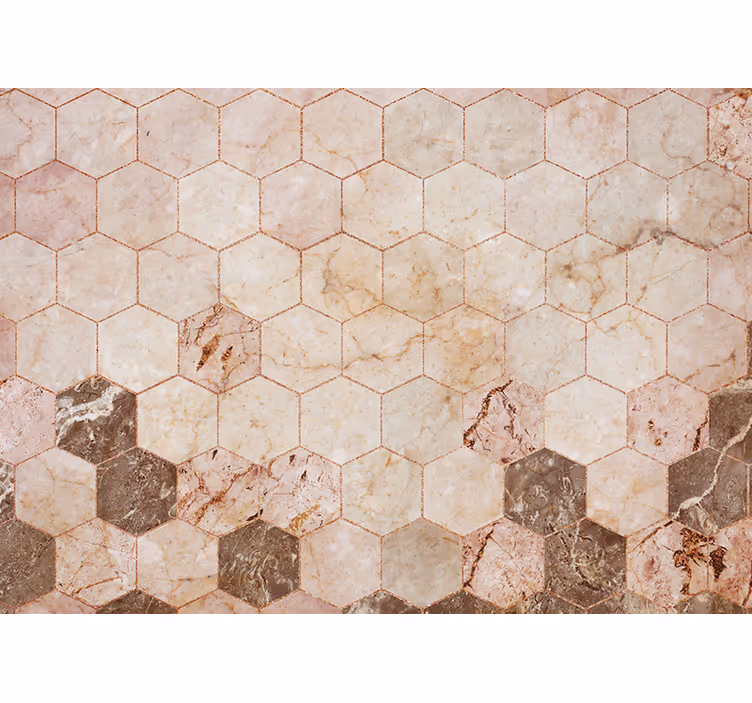 Estor enrollable cocina baldosa hexagonal marrón - TenVinilo