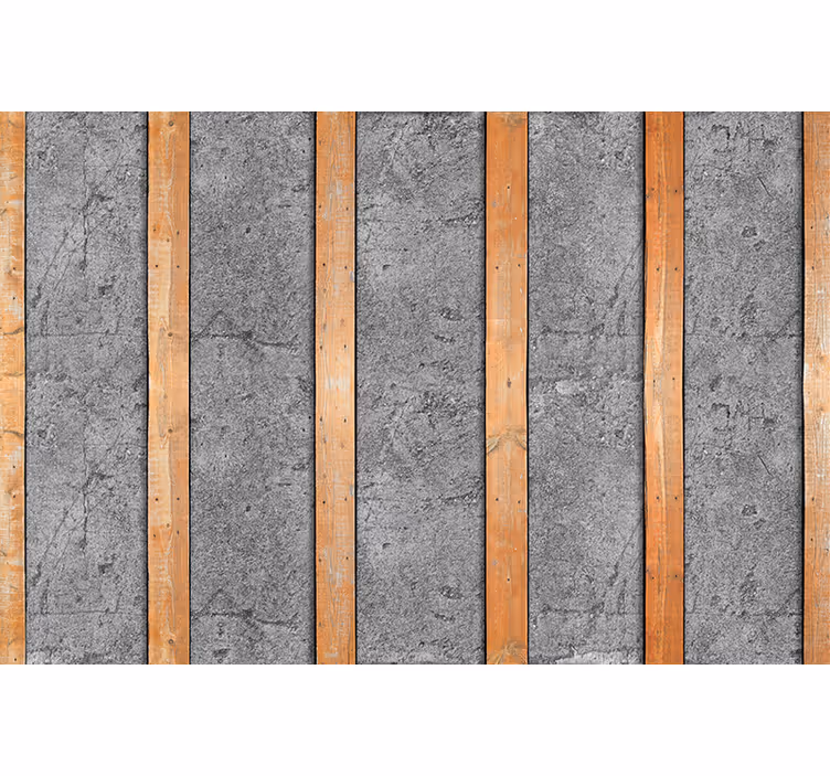 Estor enrollable cocina tablones de madera sobre concreto - TenVinilo