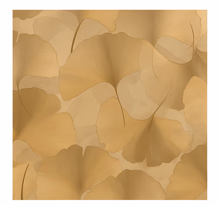 Estor enrollable cocina ginkgo dorado superpuesto - TenVinilo