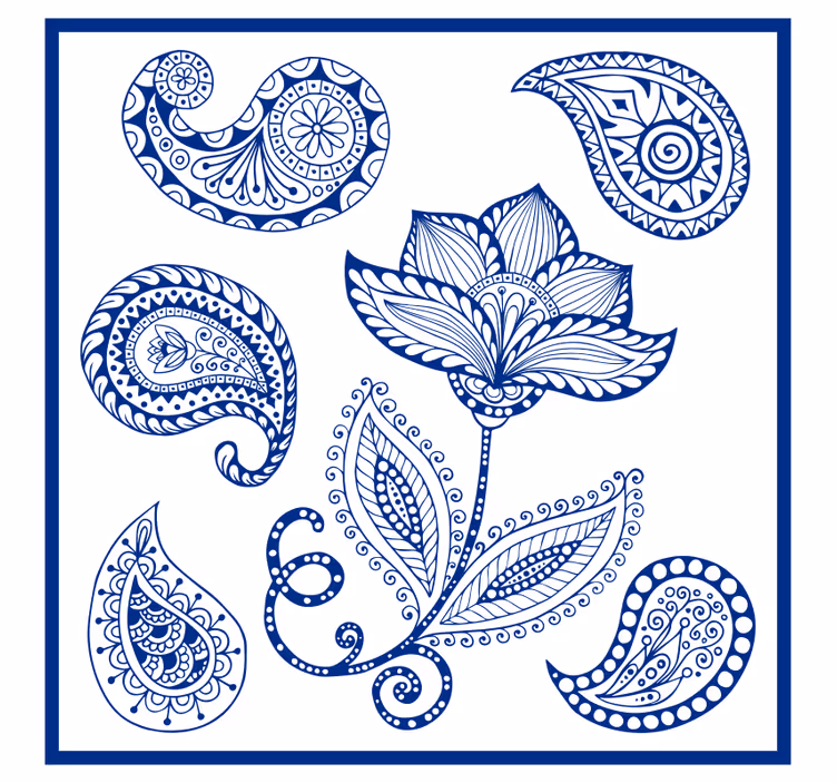 Estor enrollable cocina paisley y flores - TenVinilo