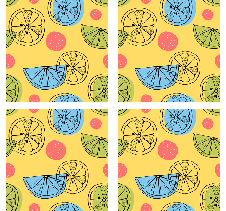 Estor enrollable cocina azulejos de frutas cítricas - TenVinilo