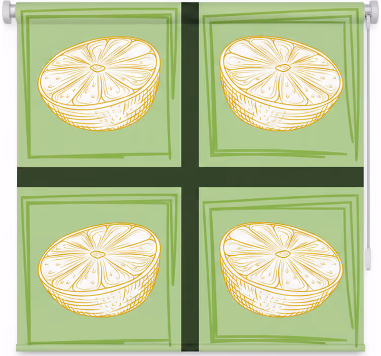 Estor enrollable cocina azulejos de limón dibujados a mano - TenVinilo