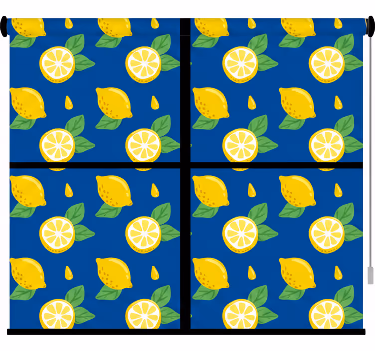 Estor enrollable cocina azulejos de limones dibujados - TenVinilo