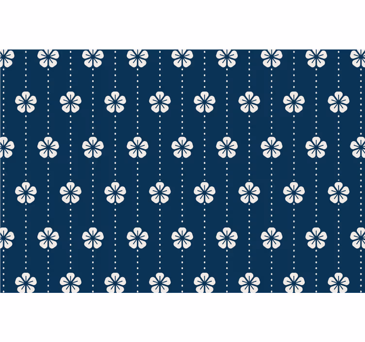 Estor enrollable azul líneas florales azules - TenVinilo