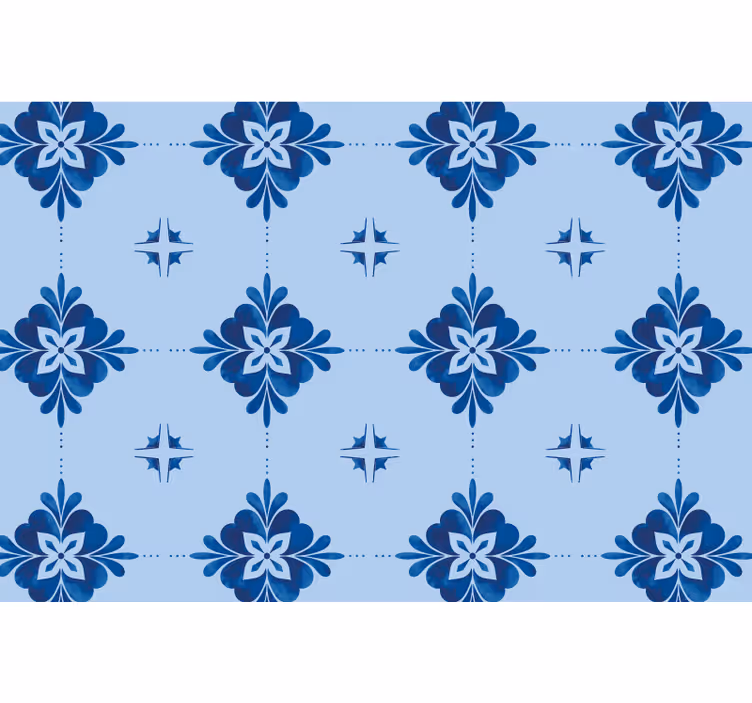 Estor enrollable azul azulejos en espiral azul - TenVinilo