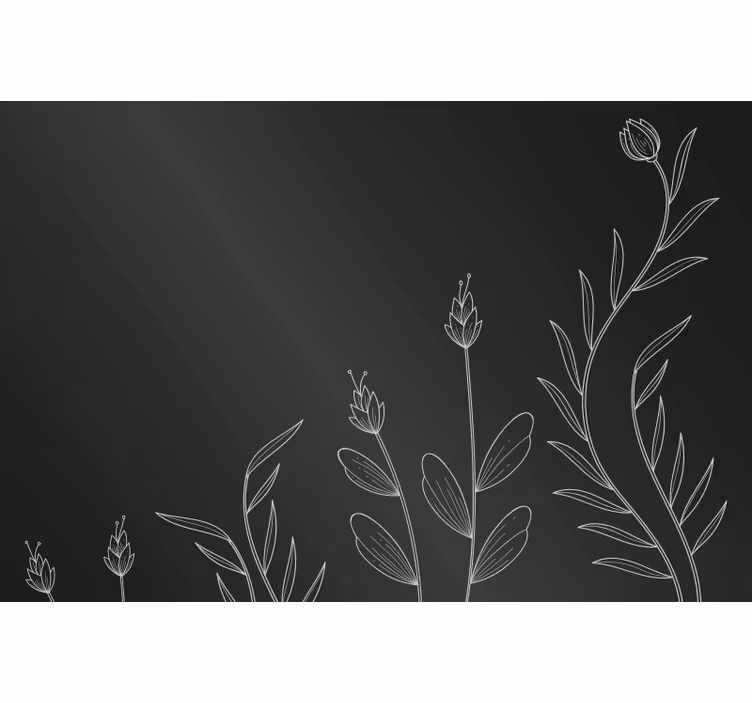 Estor enrollable negro fondo con plantas elegantes - TenVinilo