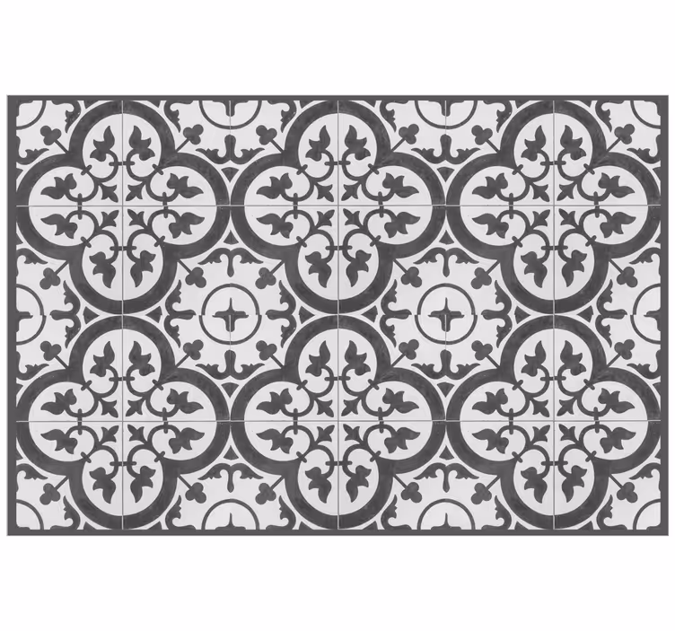 Estor enrollable gris azulejos de cemento ornamental - TenVinilo