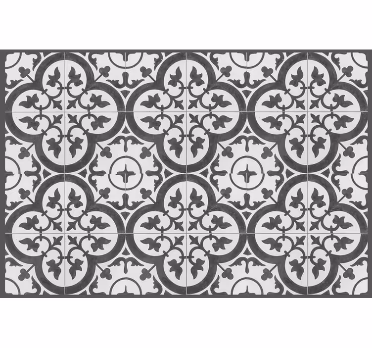 Estor enrollable gris azulejos hidráulicos - TenVinilo