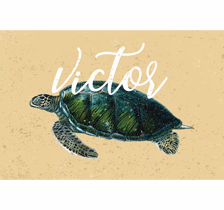 Estor enrollable beige tortuga marina con nombre - TenVinilo