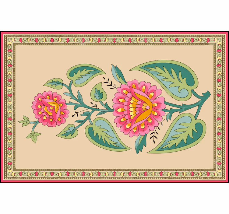 Estor enrollable beige flor mughal india - TenVinilo