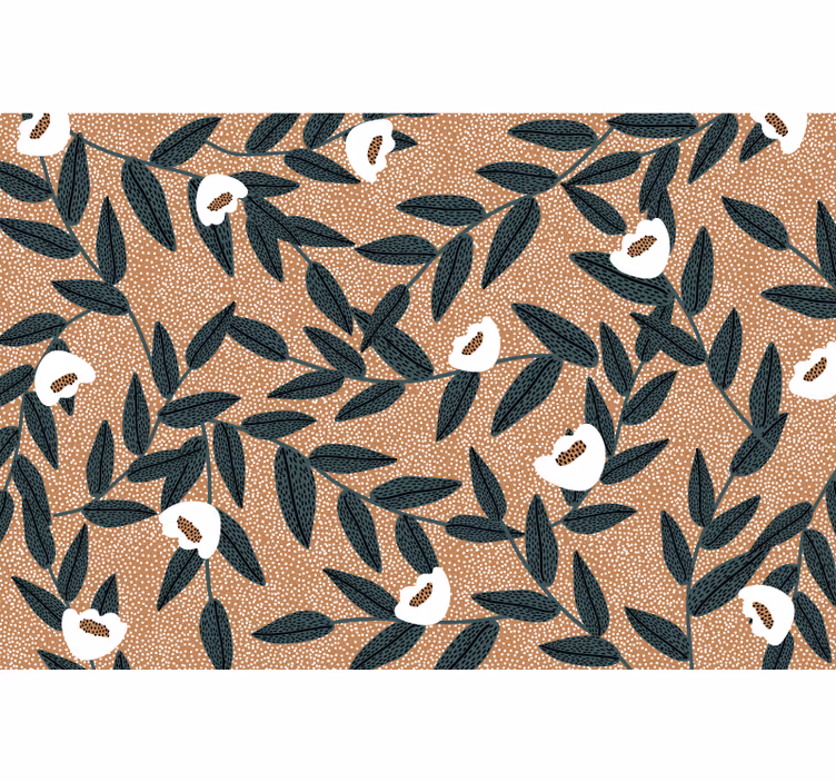 Estor enrollable beige flores y hojas - TenVinilo